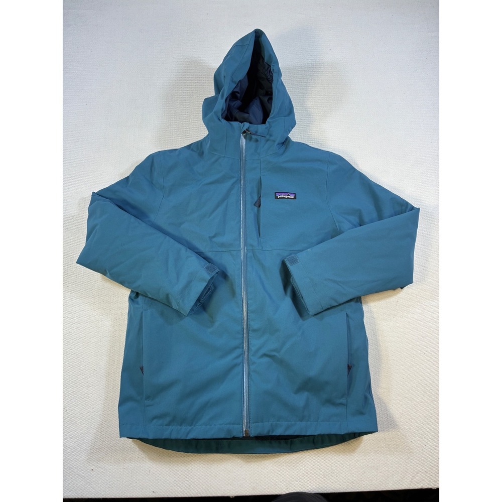 Patagonia Kids H2No Insulated Fleece Lined Waterproof Parka Jacket Blue Large 12